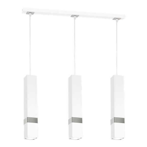 Nowoczesna lampa wisząca listwa VIDAR WHITE/CHROME 3xGU10 MLP6284