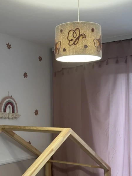 Lampa wisząca do pokoju dziewczynki w stylu boho Motylki średnica 35 cm Led 