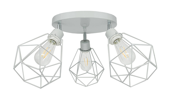 Lampa sufitowa do pokoju dziecka szara w stylu loft druciak Carmen 3xE27
