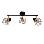Lampa ścienna sufitowa listwa potrójna czarno-złota Acrobat Candellux 93-66640