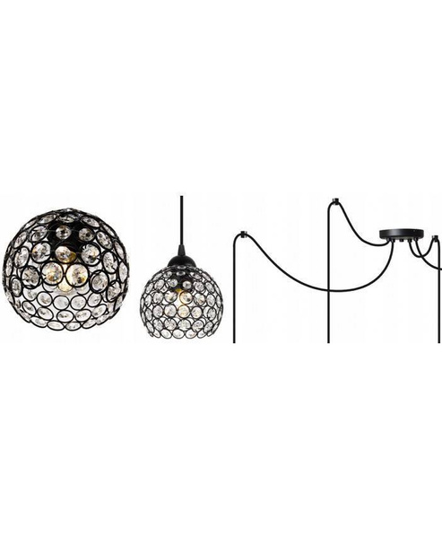 Nowoczesna Lampa wisząca typu Pająk Spider Crystal 3xE27 Led