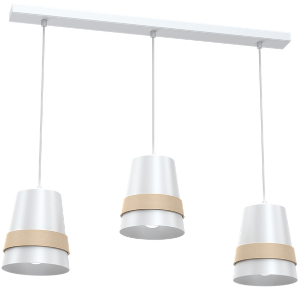 Nowoczesna lampa wisząca listwa VENEZIA WHITE 3xE27 MLP5438