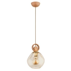 Lampa wisząca ALFA SARA DREWNIANA 1xE27 20cm | 61186