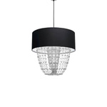 Nowoczesna lampa wisząca ALMERIA BLACK/CHROME 1xE27 MLP6432