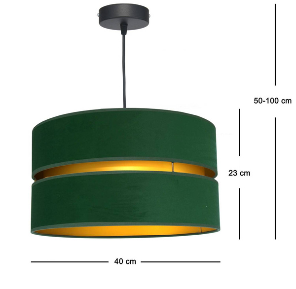 LAMPA SUFITOWA ZWIS ROYALO ABAŻUR ZIELEŃ