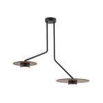 Lampa sufitowa regulowana DISK II sklejka GX53 | czarny brązowy
