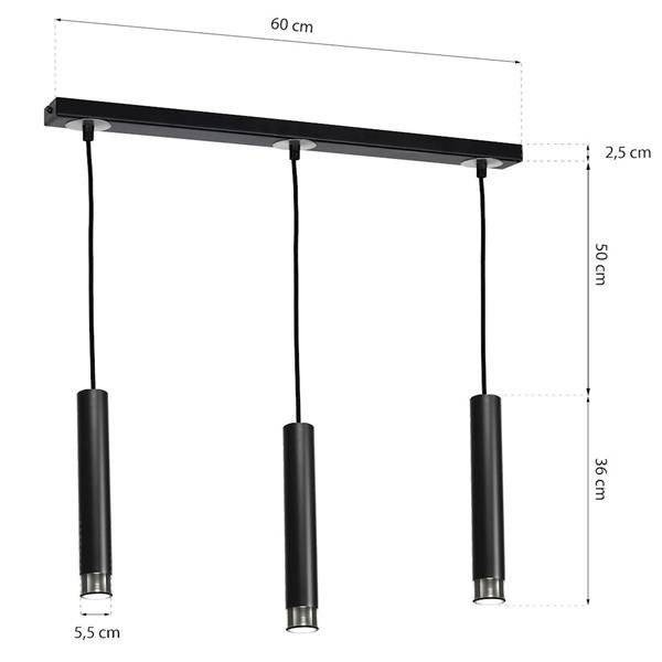 Nowoczesna lampa wisząca DANI BLACK/CHROME 3xGU10 MLP6232