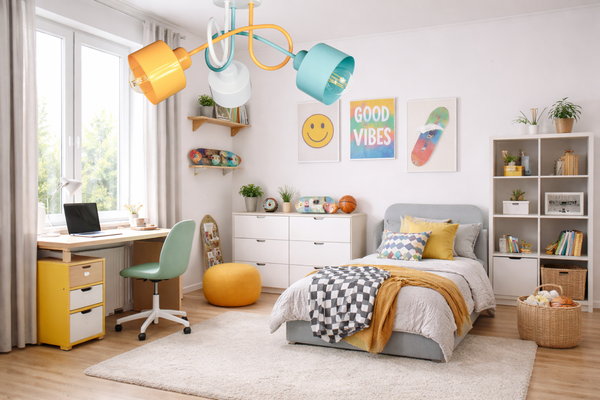 Lampa sufitowa do pokoju dziewczynki pastelowa Zakręcony Kubeczek 3xE27 Led 