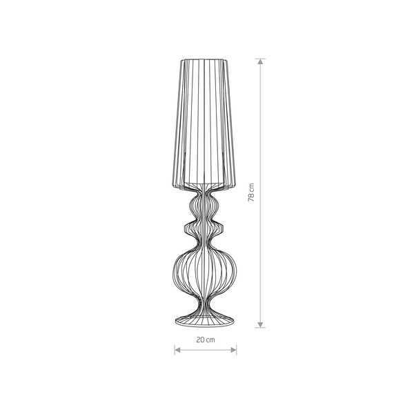 Druciana lampa stołowa AVEIRO Black wys.78cm