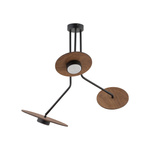 Lampa sufitowa regulowana DISK III sklejka GX53 | czarny brązowy