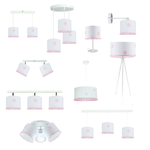 Lampa nocna do pokoju dziewczynki biało-różowa Pompony 1