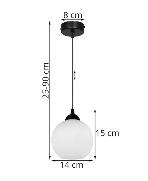 Nowoczesna lampa wisząca kulisty mleczny klosz