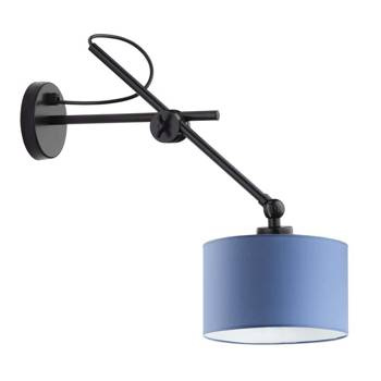 Kinkiet dziecięcy niebieski na czarnym przegubie Świetlisty Cylinderek