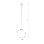 Lampa wisząca zwis kula POLARIS I transparentny/chrom śr. 20cm