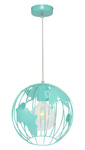 Lampa sufitowa do pokoju dziecięcego turkusowa nowoczesna Globus 1XE27 