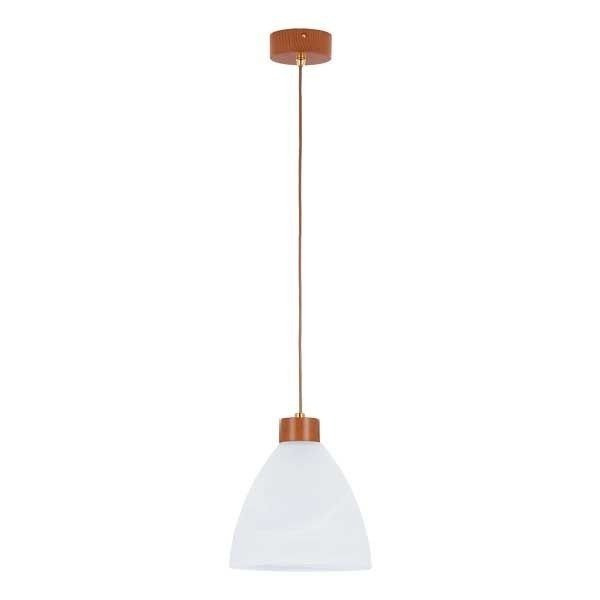 Lampa wisząca zwis drewniana EVO drewno/biały śr. 23cm