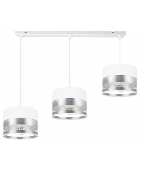 Elegancka Lampa Wisząca ze Srebrzystymi Detalami na Abażurach