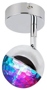 LAMPA ŚCIENNA KINKIET CANDELLUX PARTY 91-67753  LED RGB GŁÓWKA OKRĄGŁA 1E Z PRZEGUBEM   CHROM