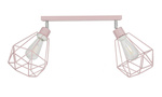 Lampa sufitowa do pokoju dziewczynki różowa pastelowa druciak w stylu loft Carmen 2xE27