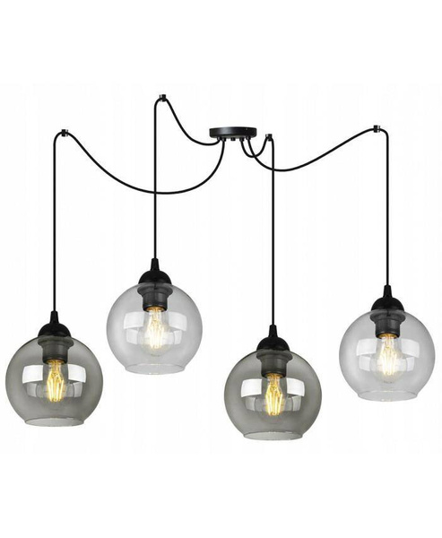 Nowoczesna lampa typu pająk szklane klosze Loft 4xE27 Led 
