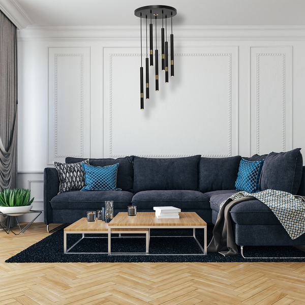 Lampa wisząca MONZA BLACK / GOLD 7xG9 8W MLP6385