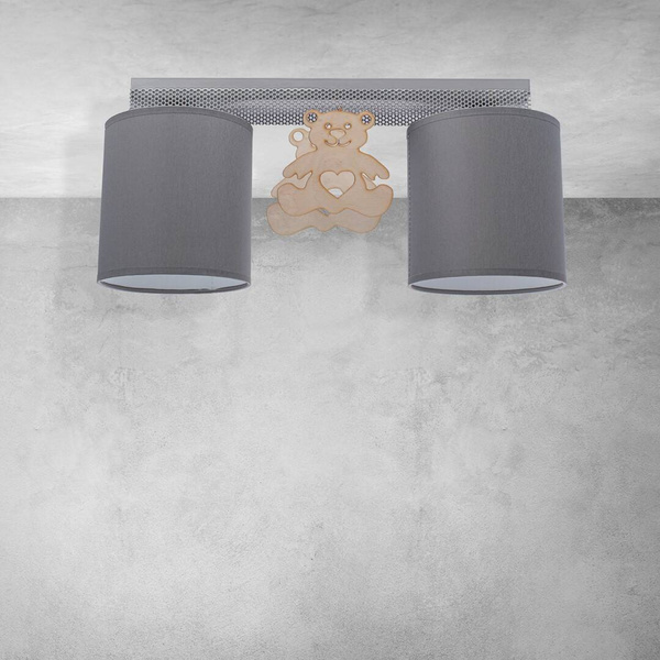 Lampa sufitowa dziecięca MIŚ II szary szer. 46cm