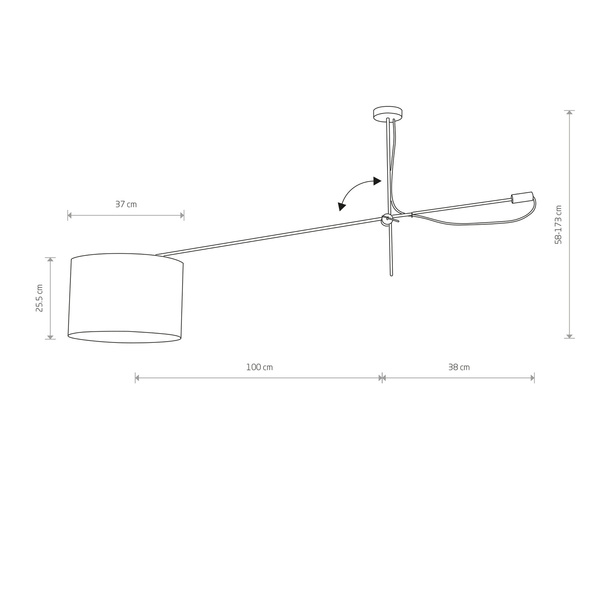 Lampa sufitowa VIPER WHITE na ramieniu