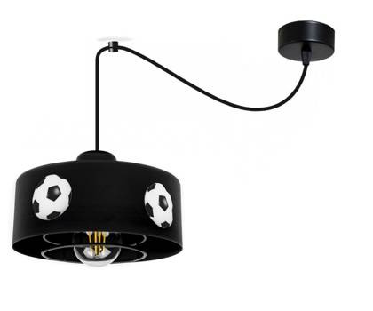 Lampa sufitowa do pokoju dziecka czarna z motywem piłkarskim pająk Mundial 1XE27