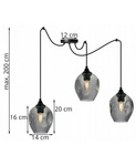 Lampa wisząca ze szklanymi kloszami nowoczesna typ Pająk 3xE27 Led 