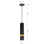 Nowoczesna lampa wisząca VIDAR BLACK/GOLD 1xGU10 MLP6279