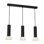 Lampa wisząca DANTE, MLP7249, czarny/złoty, 3x8W LED GU10