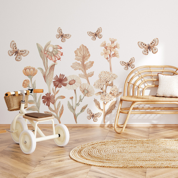 Naklejki na ścianę do pokoju dziecka Kwiaty Boho Zestaw 1