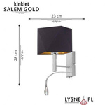 Nowoczesna lampa na ścianę SALEM GOLD