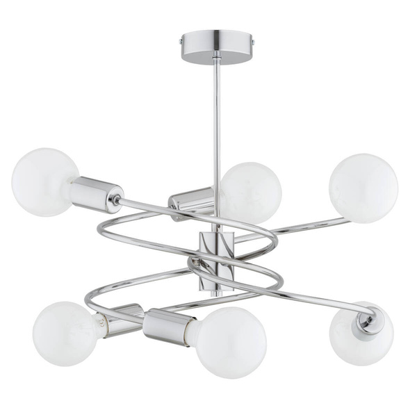 Lampa sufitowa DISCO SILVER dł. 46cm 6xE27 | srebrny
