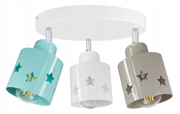Lampa sufitowa do pokoju dziecka kolorowa Star Loft 3 
