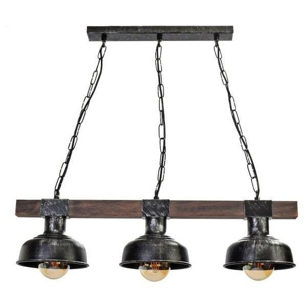 Lampa wisząca FARO BLACK / WOOD 3xE27 60W MLP6243 