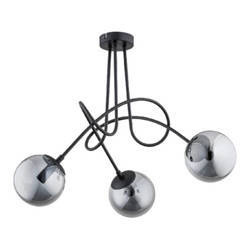 Nowoczesna lampa sufitowa TANGO GLASS 3x E14 wys. 47cm | czarny
