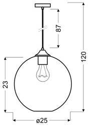 Lampa sufitowa szklana kula bursztynowa Edison Candellux 31-21397-Z