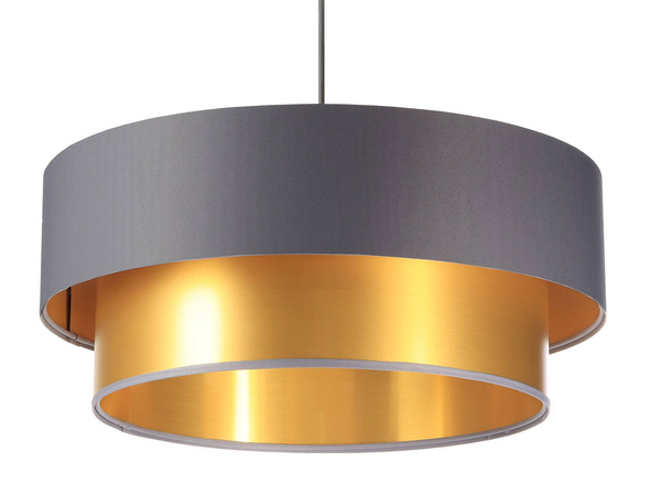 Lampa szaro-złota podwójna walec średnica 50 cm 
