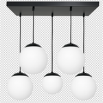 Nowoczesna lampa wisząca prostokąt LIMA BLACK 5xE14 MLP6525