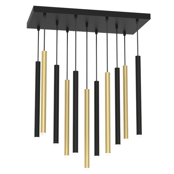 Lampa wisząca MONZA BRASS, MLP8845, czarno-złota, 11x8W G9