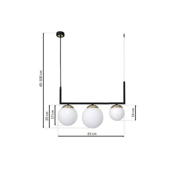 Nowoczesna lampa wisząca SPARTA BLACK / GOLD MLP6498