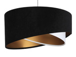 Lampa wisząca asymetryczna welurowa Mix czarno - biała 