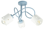 Lampa sufitowa do pokoju dziecka niebiesko-biała SERCA LOFT 3xE27