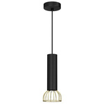 Lampa wisząca DANTE, MLP7248, czarny/złoty, 1x8W LED GU10