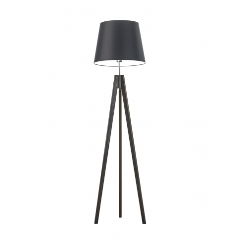Podłogowa lampa drewniana do pokoju dziecka ARUBA brązowy klosz.