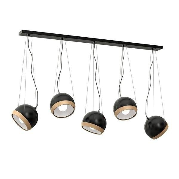 Lampa wisząca nowoczesna zwis kula OVAL V czarny szer. 120cm