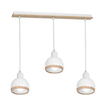 Lampa wisząca OVAL, MLP7044, biały/drewno, 3x60W E27