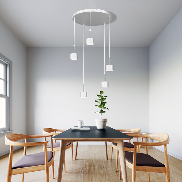 Lampa wisząca ARENA, MLP7781, biały/srebrny, 5x11W GX53