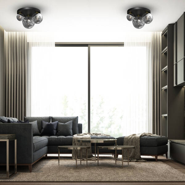 Stylowa lampa sufitowa REFLEX 2xE14 + 1xE27 | Złota
